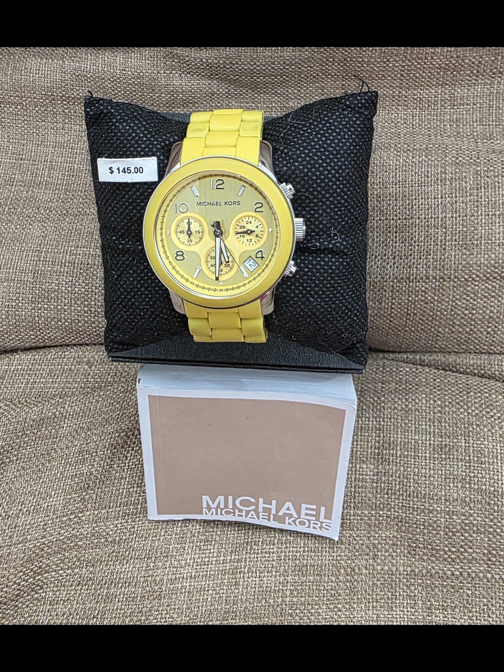Michael Kors Yellow Silicone Strap Women's Chronograph Watch